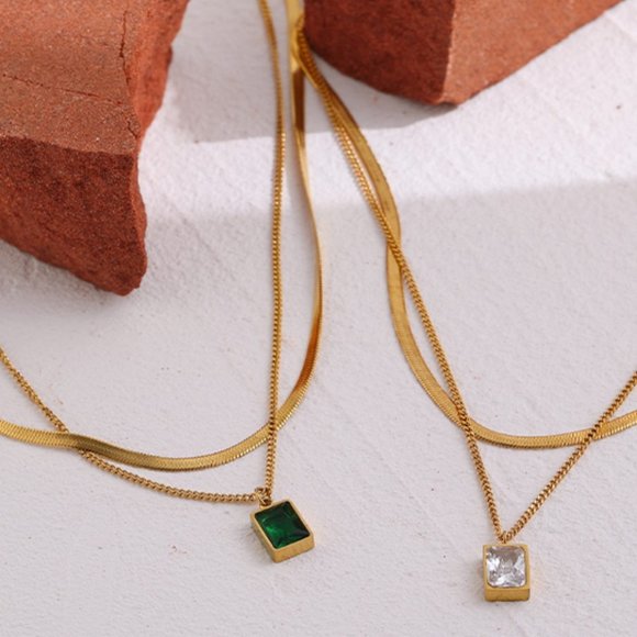 saruda_jewelry Jewelry - NEW Stainless Steel Cubic Zirconia Pendant Necklace